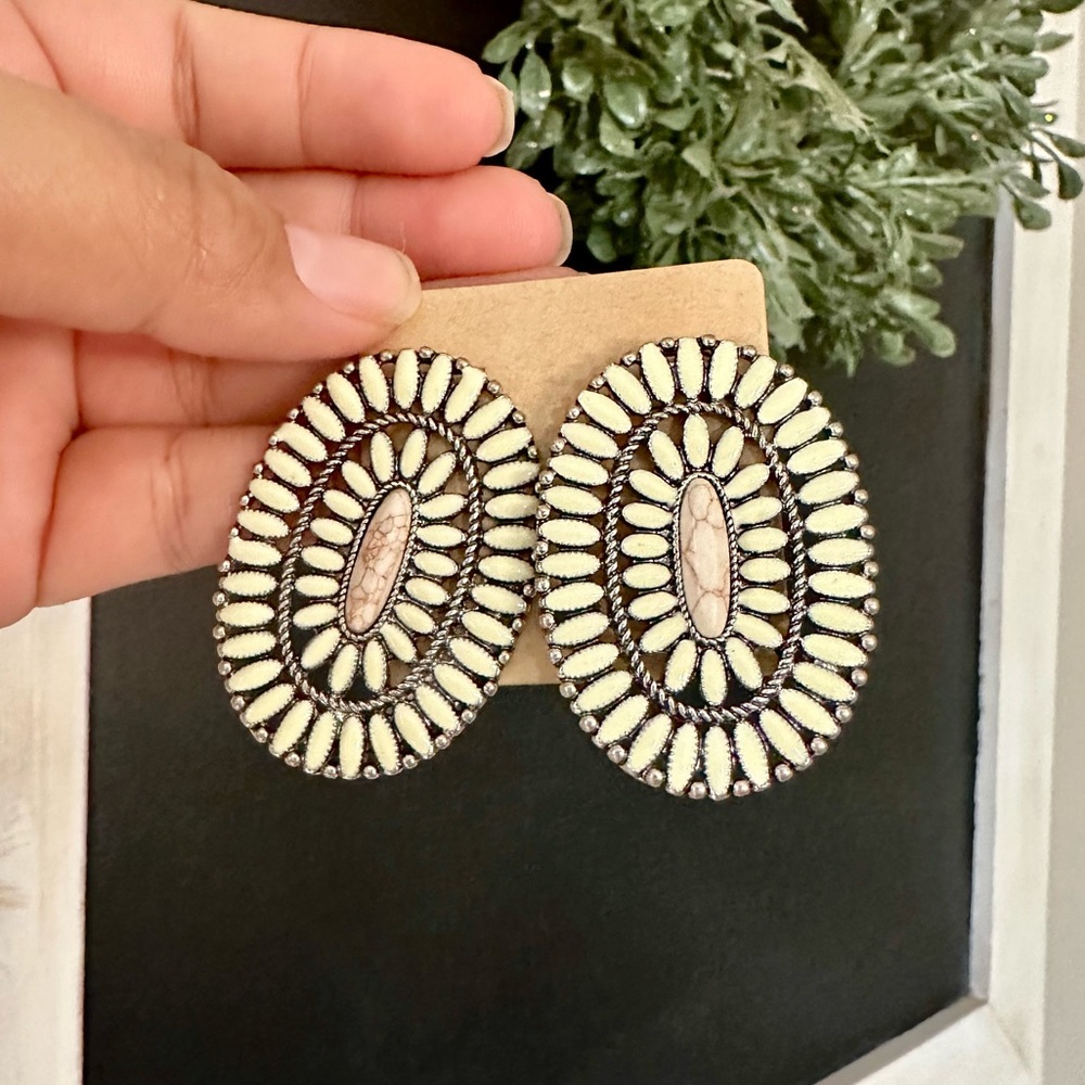 Cream Earrings